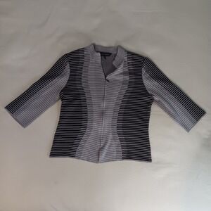 Womens Size Small Ming Wang Zip Up 3/4 Sleeve‎ Cardigan Old Money Art To Wear